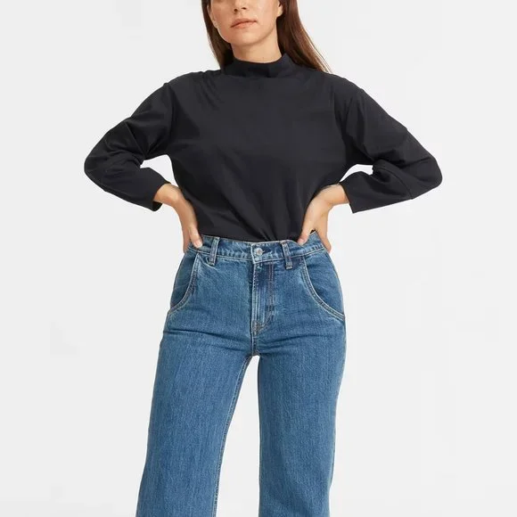 Everlane Tops Everlane The Luxe Cotton Mockneck Tee Poshmark